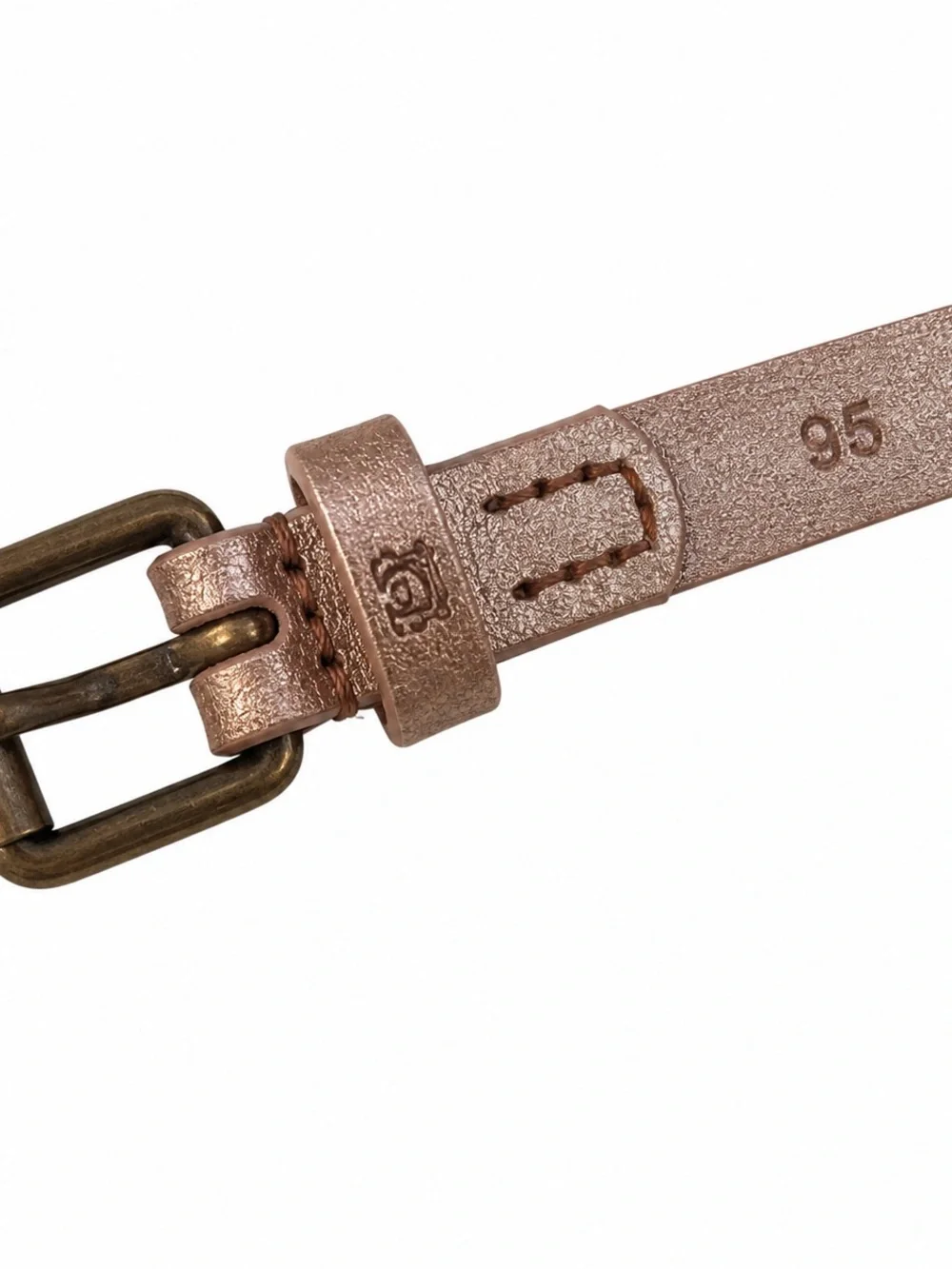 Scotch & Soda Pink Leather Knot Belt with Gold Buckle
